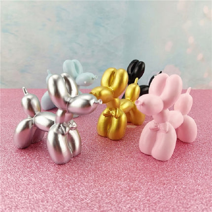 Resin Balloon Puppy Birthday Cake Decoration Party Dessert Table Arrangement(Golden)-garmade.com