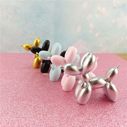 Resin Balloon Puppy Birthday Cake Decoration Party Dessert Table Arrangement(Golden)-garmade.com