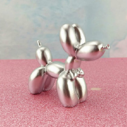 Resin Balloon Puppy Birthday Cake Decoration Party Dessert Table Arrangement(Silver)-garmade.com