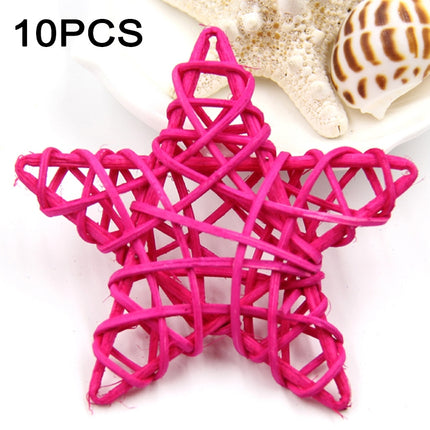 10 PCS 6cm Artificial Straw Ball DIY Decoration Rattan Stars Christmas Decor Home Ornament Supplies(Pink)-garmade.com