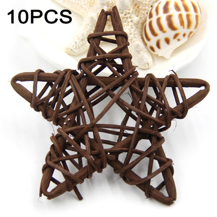 10 PCS 6cm Artificial Straw Ball DIY Decoration Rattan Stars Christmas Decor Home Ornament Supplies(Coffee)-garmade.com
