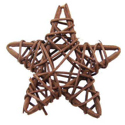 10 PCS 6cm Artificial Straw Ball DIY Decoration Rattan Stars Christmas Decor Home Ornament Supplies(Coffee)-garmade.com