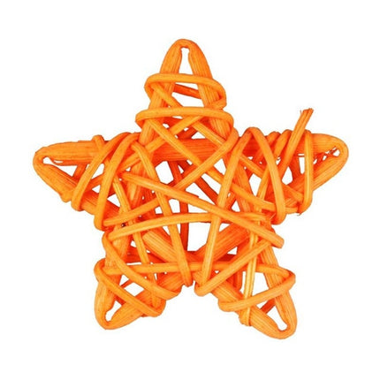 10 PCS 6cm Artificial Straw Ball DIY Decoration Rattan Stars Christmas Decor Home Ornament Supplies(Orange)-garmade.com