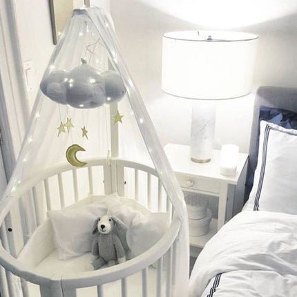 Baby Room Home Fecoration Creative Three-dimensional Cloud Star Cloth Bedside Hanging Scene Layout Props(White)-garmade.com