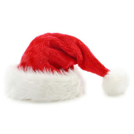 Dense Velvet Plush Christmas Hats Christmas Holiday Christmas Cap for Santa Claus(Red)-garmade.com