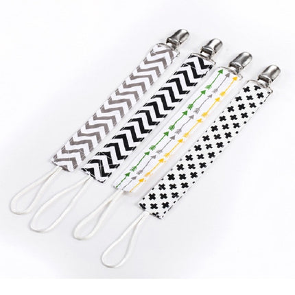 4 PCS/Set Baby Pacifier Chain Clip Cotton Double Printed Pacifier Chain(Wavy Stripes)-garmade.com