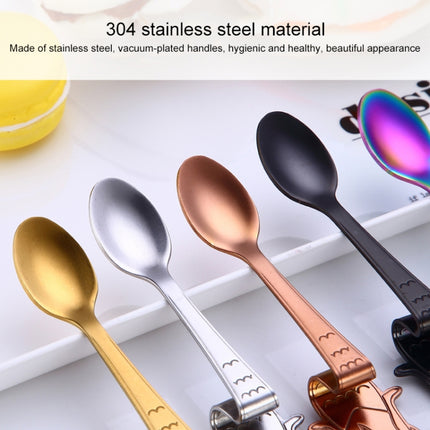 Creative Coffee Spoon Mermaid Shape Handle Spoons Flatware Drinking Tools, Color:Black-garmade.com