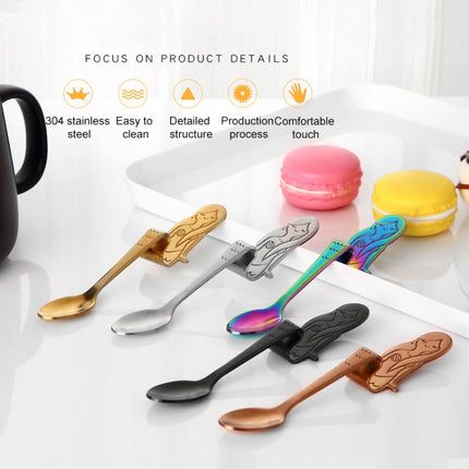 Creative Coffee Spoon Mermaid Shape Handle Spoons Flatware Drinking Tools, Color:Black-garmade.com