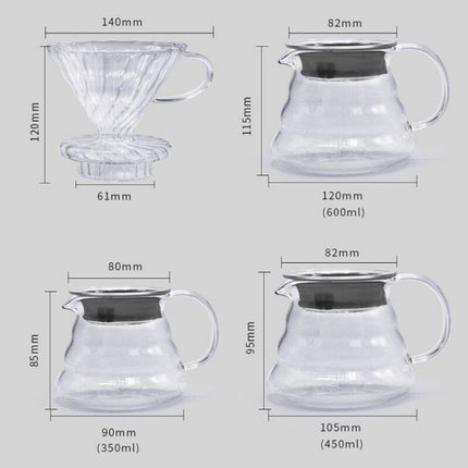 Heat-resistant Hand-made Coffee Glass Pot Cloud Coffee Sharing Pot, Specification:450ml Glass Pot-garmade.com
