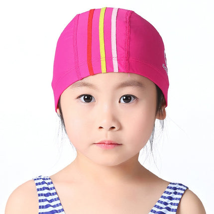 1101 Middle Age Children Deepen Summer Sun Protection Swimming Caps(Purple)-garmade.com