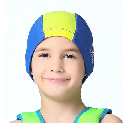 1101 Middle Age Children Deepen Summer Sun Protection Swimming Caps(Yellow)-garmade.com