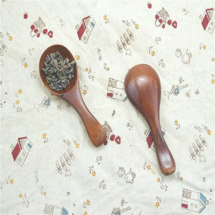 10 PCS Log Short Handle Wide Mouth Milk Powder Spoon Wooden Seasoning Tea Spoon, Style:A-garmade.com
