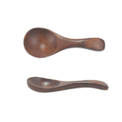 10 PCS Log Short Handle Wide Mouth Milk Powder Spoon Wooden Seasoning Tea Spoon, Style:D-garmade.com
