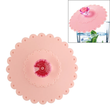 Lace Edge Dust-proof Environmental Protection Silicone Cup Cap(Peach Pink)-garmade.com