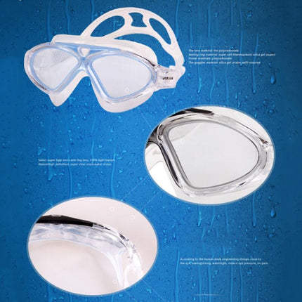 JIEJIA J8170 Large Frame Adult Waterproof and Anti-fog Swimming Glasses(Pink Transparent)-garmade.com