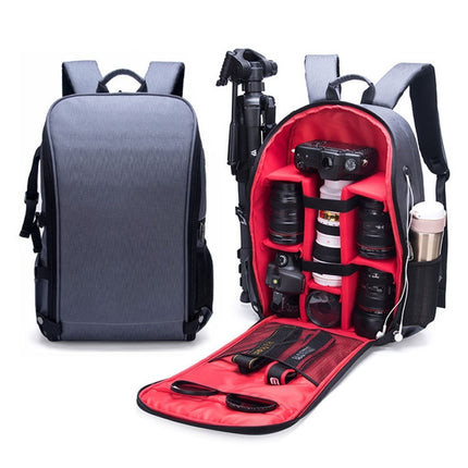 SLR Camera Bag Anti-theft Waterproof Large Capacity Shoulder Outdoor Photography Bag Fashion Camera Backpack(Red)-garmade.com