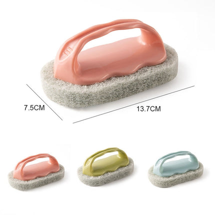 Kitchen Tile Bathtub Brush Household Brush Pot Scouring Sponge Cleaning Brush with Handle Random Color Delivery-garmade.com