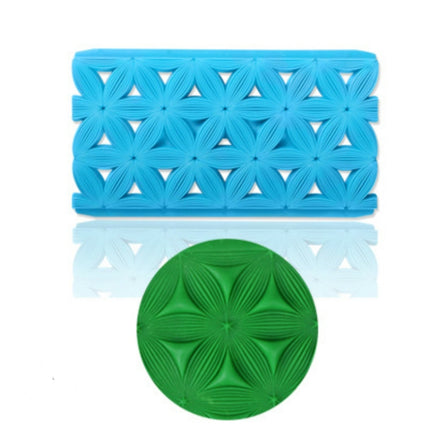 2 PCS Cake Fondant Tool Heart Shaped Diamond Texture Plaid Overpass Quyi Seal Printing Mould( 6 Petal Cut Mold 56006)-garmade.com