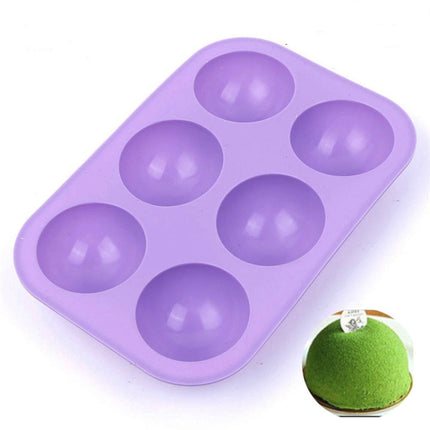 2 PCS 6 Even Small Semi-Circular Silicone Cake Mold Jelly Scented Candle Plaster Mold Random-garmade.com