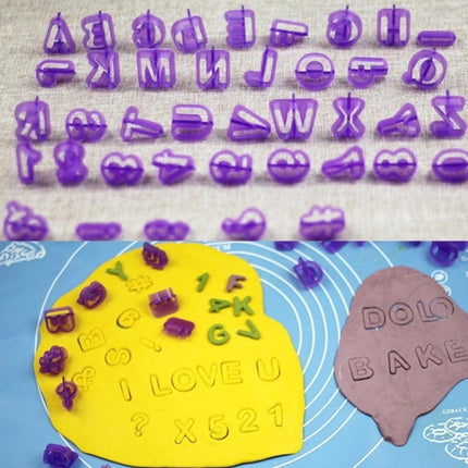 2 PCS Alphanumeric Plastic Cookie Molds Symbol Fondant Cake Decorative Printing Molds-garmade.com