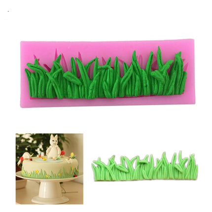 2 PCS Grass Decoration Liquid Silicone Mold Fondant Cake Mold-garmade.com