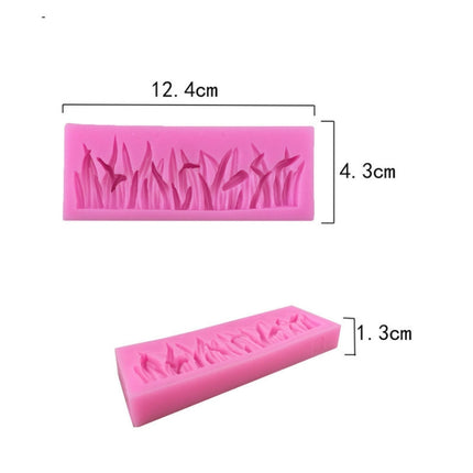 2 PCS Grass Decoration Liquid Silicone Mold Fondant Cake Mold-garmade.com