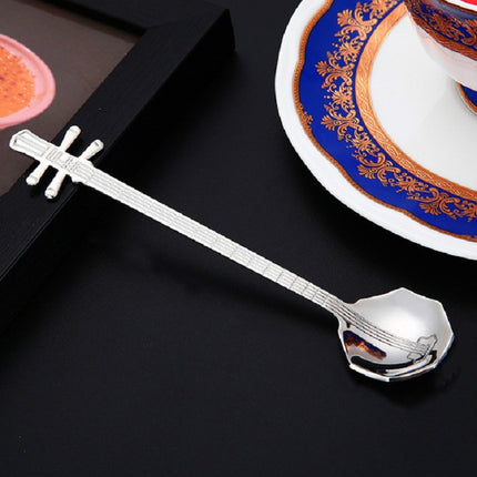 Stainless Steel Coffee Mixing Spoon Creative Musical Instrument Shape Spoon, Style:Octagonal, Color:Silver-garmade.com