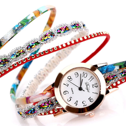 Douya D048 National Style Circle Bracelet Quartz Watch(white)-garmade.com