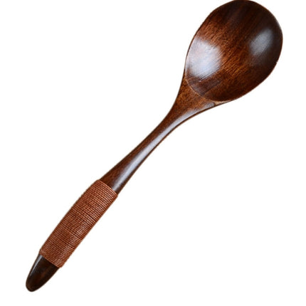 10 PCS Eco Wooden Spoon Flatware Kitchen Soup Coffee Stirring Spoons Cooking Utensil Coffee Tea Mixing Spoons(Round Mouth Tip Spoon Brown S011z)-garmade.com