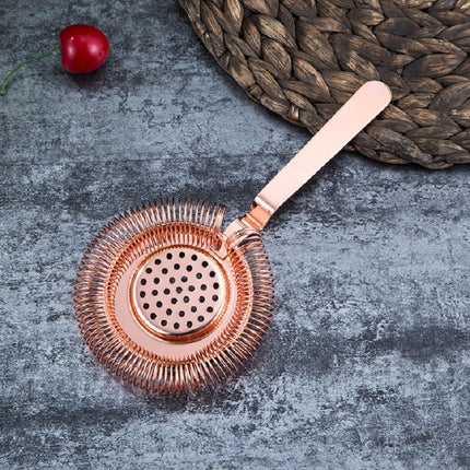 Stainless Steel Bartender Ice Filter Ice Trap Cocktail Strainer, Color:Rose Gold-garmade.com