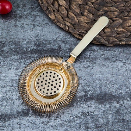 2 PCS Stainless Steel Bartender Ice Filter Ice Trap Cocktail Strainer, Color:Gold-garmade.com