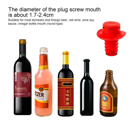 Silica Gel Top Hat Fresh Wine Corks Cruet Red Wine Stopper(Rose Red)-garmade.com