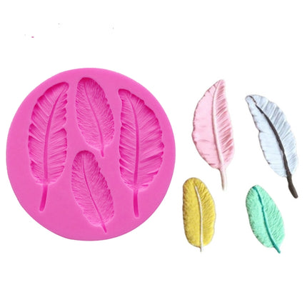 3 PCS Feather Silicone Mold Fondant Cake Chocolate Decoration Mold-garmade.com