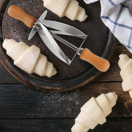 5 PCS Croissant Tool Roller Stainless Steel Croissant Cutlery Croissant Knife(Silver)-garmade.com