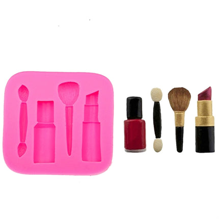 2 PCS Lipstick Eyebrow Pencil Makeup Tool Shape Silicone Fondant Cake Mold Chocolate Mold Clay Mold-garmade.com