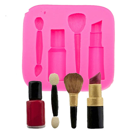 2 PCS Lipstick Eyebrow Pencil Makeup Tool Shape Silicone Fondant Cake Mold Chocolate Mold Clay Mold-garmade.com