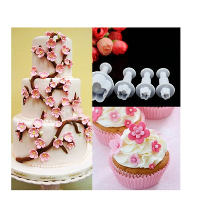 8 PCS Plum Fondant Cake Spring Print Stamper Baking Biscuit Mould-garmade.com