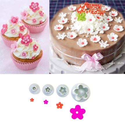 8 PCS Plum Fondant Cake Spring Print Stamper Baking Biscuit Mould-garmade.com