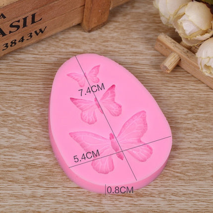 2 PCS Simulation Butterfly Fondant Silicone Mould Handmade Soap DIY Cake Decorating Chocolate Lace Baking Tools-garmade.com