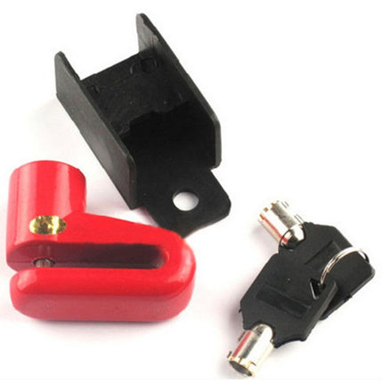 2 PCS Heavy Duty Motorcycle Moped Scooter Disk Brake Rotor Anti-theft Security Lock(Red)-garmade.com