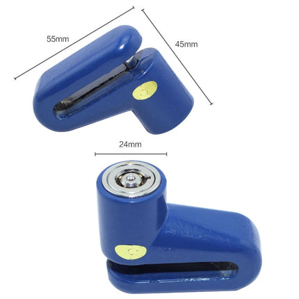 2 PCS Heavy Duty Motorcycle Moped Scooter Disk Brake Rotor Anti-theft Security Lock(Blue)-garmade.com