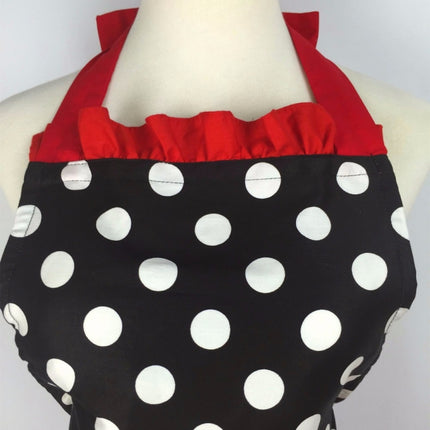 Cotton Dot Overalls Apron(Red)-garmade.com