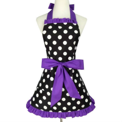 Cotton Dot Overalls Apron(Purple)-garmade.com