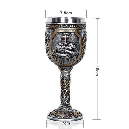 3D Viking Skull Coffee Beer Mug Skull Mug Beer Wine Drink Gift Stainless Steel Knight Decorative Cup for Men Goblet-garmade.com