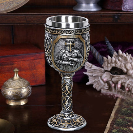 3D Viking Skull Coffee Beer Mug Skull Mug Beer Wine Drink Gift Stainless Steel Knight Decorative Cup for Men Goblet-garmade.com