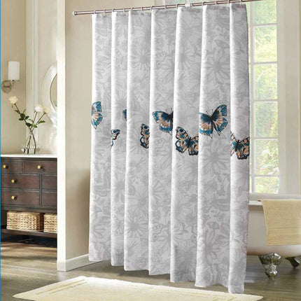Butterfly Waterproof Polyester Shower Washable Bathroom Curtains, Size:120x180cm-garmade.com