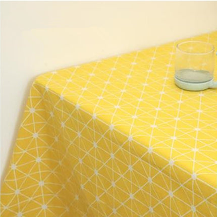 Square Checkered Tablecloth Furniture Table Dust-proof Decoration Cloth, Size:90x90cm(Yellow)-garmade.com