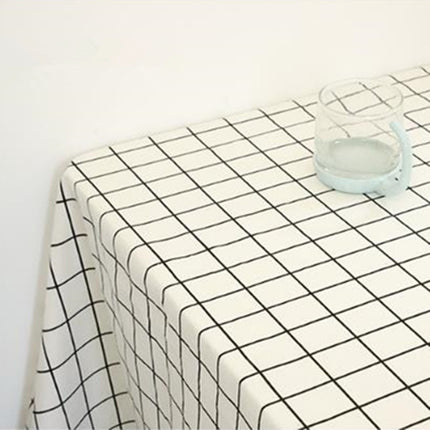 Square Checkered Tablecloth Furniture Table Dust-proof Decoration Cloth, Size:90x140cm(White)-garmade.com