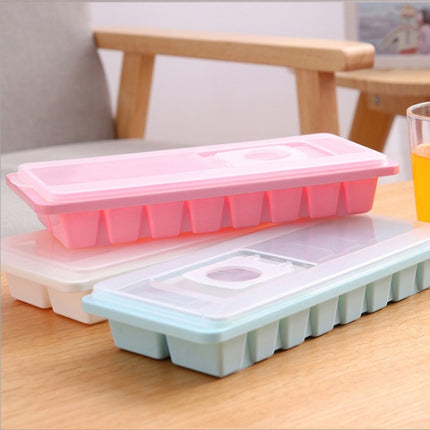 Candy Color Creative Ice Cream Ice Lattice Ice Cube Mold with Lid(Blue)-garmade.com