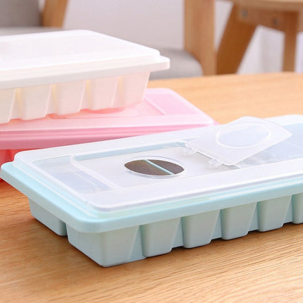 Candy Color Creative Ice Cream Ice Lattice Ice Cube Mold with Lid(Blue)-garmade.com